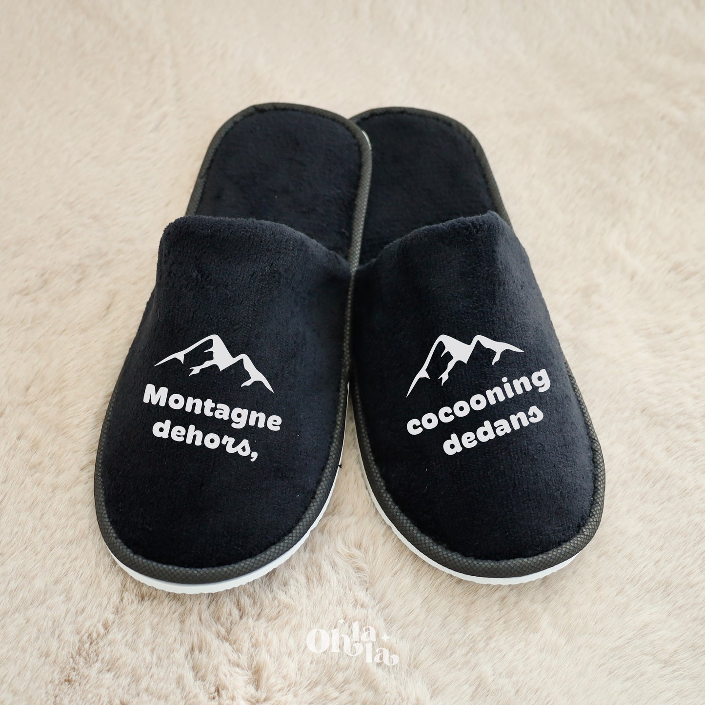 Chaussons de chambre – Montagne dehors, cocooning dedans