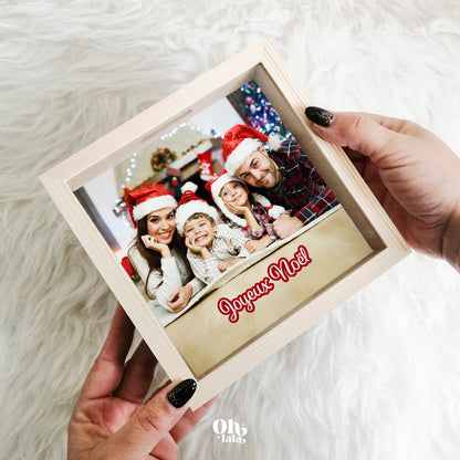 Tirelire en bois personnalisable – Photo et Joyeux Noël
