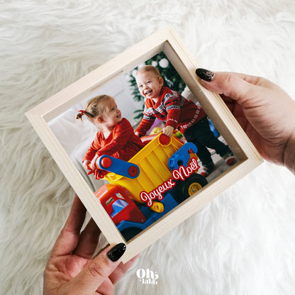 Tirelire en bois personnalisable – Photo et Joyeux Noël