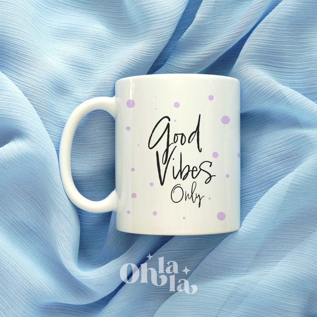 Mug anniversaire personnalisé Good Vibes