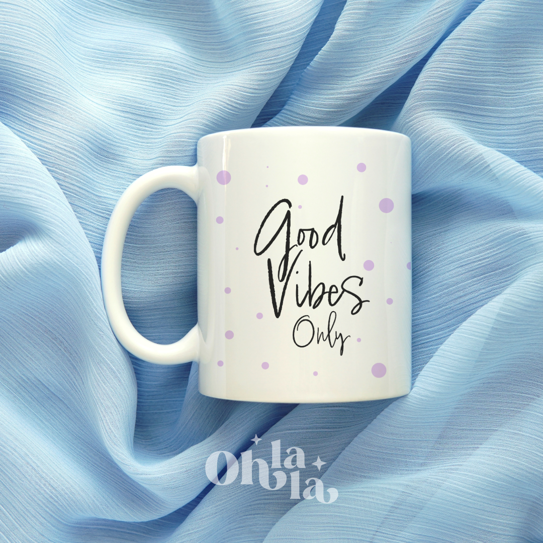 Mug anniversaire personnalisé Good Vibes