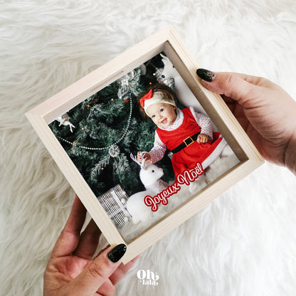 Tirelire en bois personnalisable – Photo et Joyeux Noël