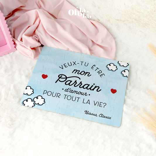 Puzzle “Veux-tu être ma Marraine / mon Parrain pour la vie ?”