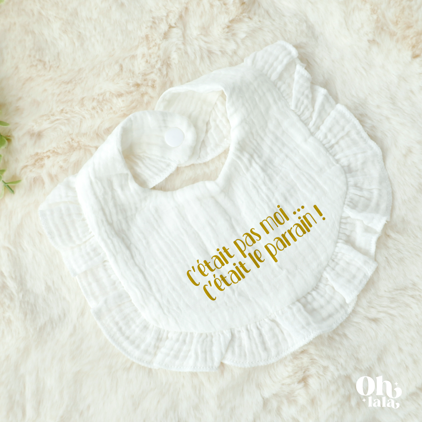 👶 Bavoir personnalisé avec phrase dorée