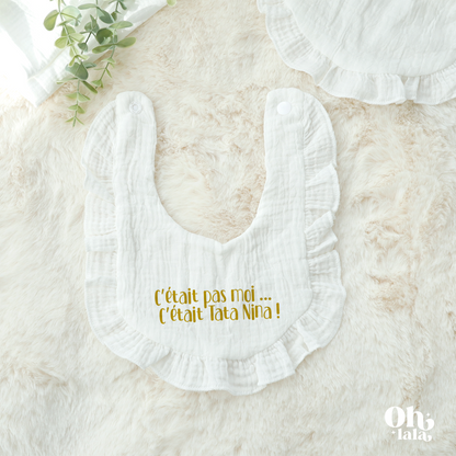 👶 Bavoir personnalisé avec phrase dorée