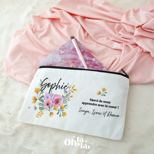 Trousse Fleurs, Phrase de Merci et Miroir