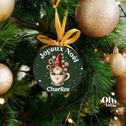 Boule de Noël Gnome et douceurs avec photo