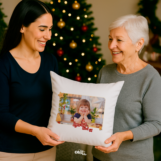 Coussin personnalisable Noel  Photo & Prénom