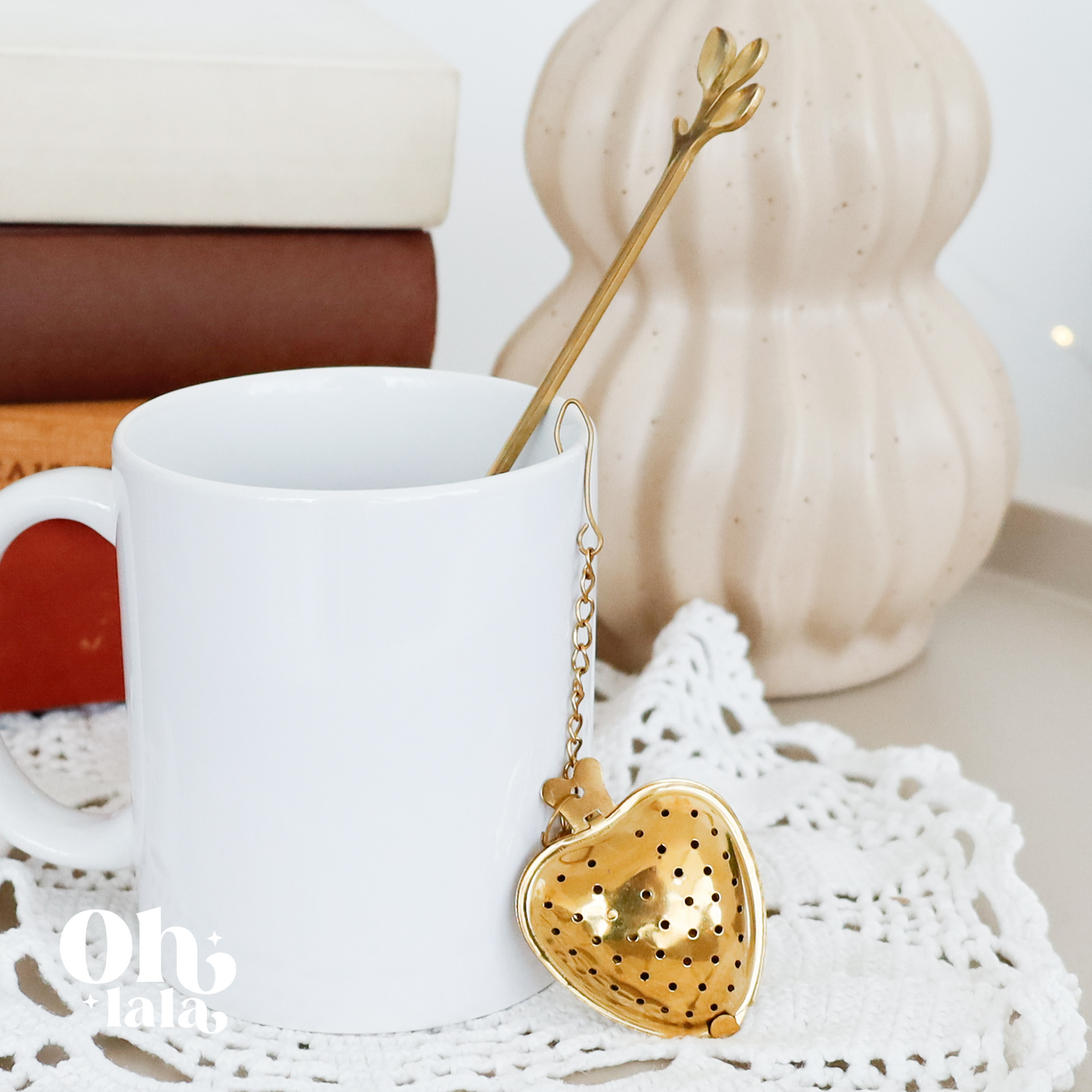 Cuillère et Boule à Thé Dorées – Accessoire pour votre mug