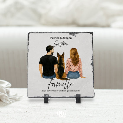 🖤 Ardoise personnalisable – Couple & chien