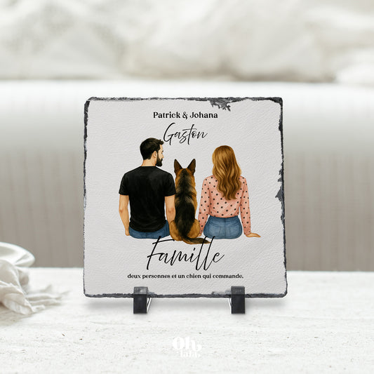 🖤 Ardoise personnalisable – Couple & chien