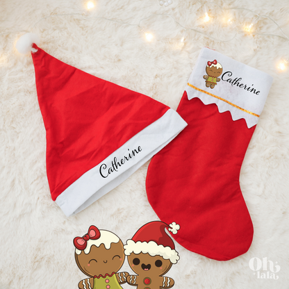 Kit Noël Personnalisé – Bonnet + Botte Gingerbread