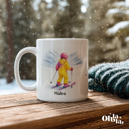 Mug personnalisé – Ski enfant (fille ou garçon)