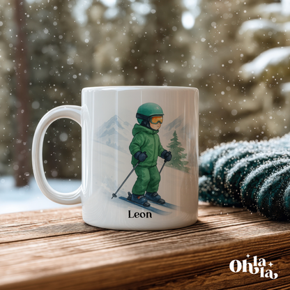 Mug personnalisé – Ski enfant (fille ou garçon)