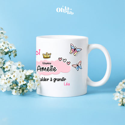 Mug Pour Maîtresse ou Nounou – “Merci de m’aider à grandir”