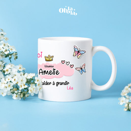 Mug Pour Maîtresse ou Nounou – “Merci de m’aider à grandir”