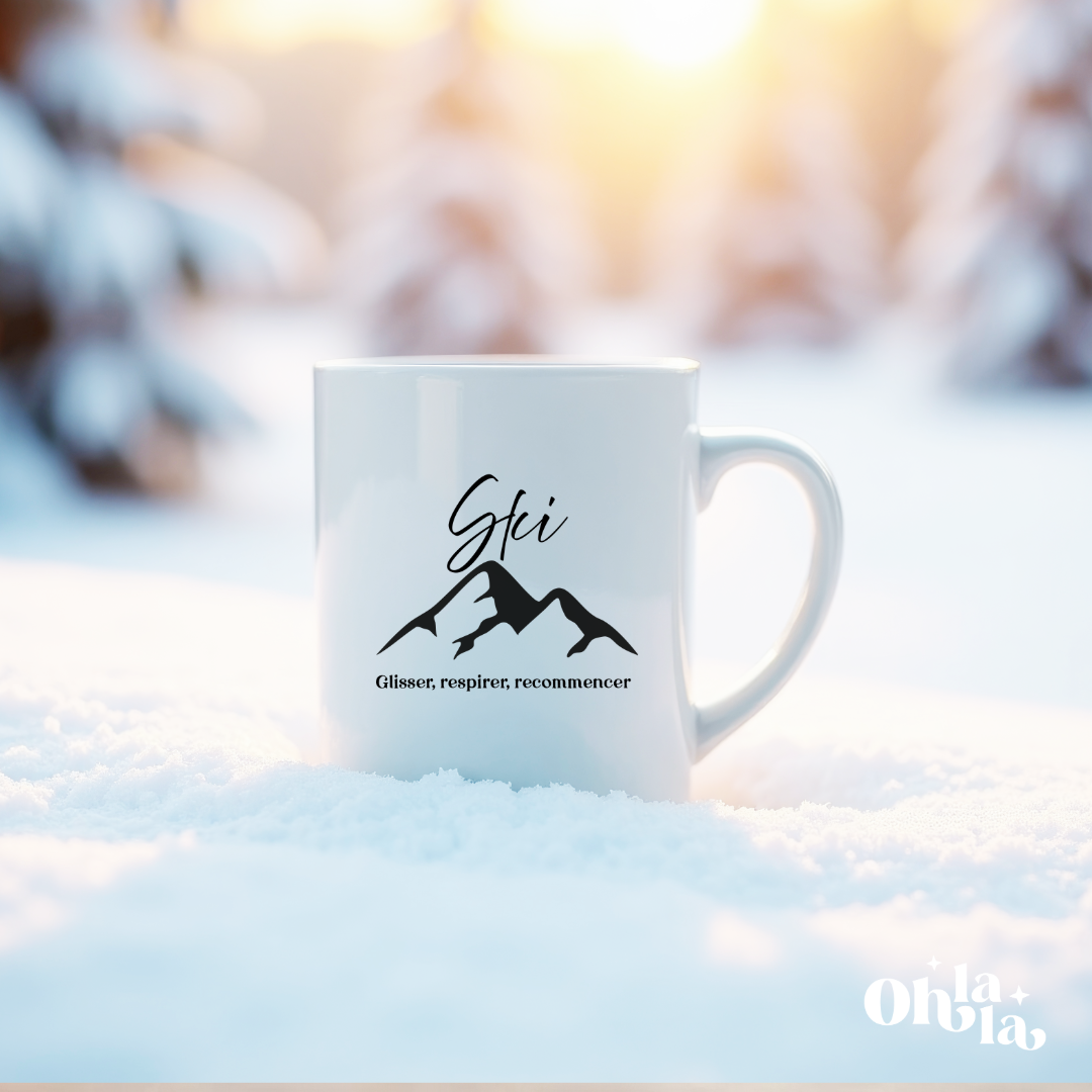 ☕ Mug personnalisé – Ski & montagne pour Lui