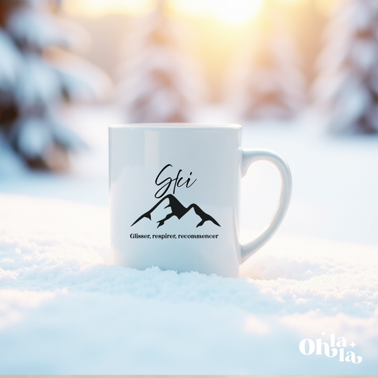 ☕ Mug personnalisé – Ski & montagne Femme