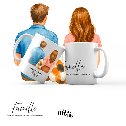 ☕ Mug personnalisable – Couple & chat