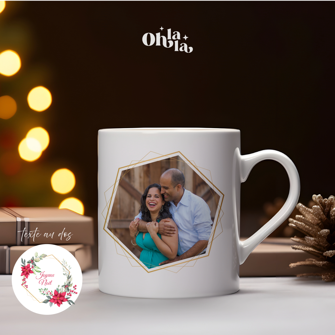Mug de Noël - Guirlande avec “Joyeuses Fêtes”