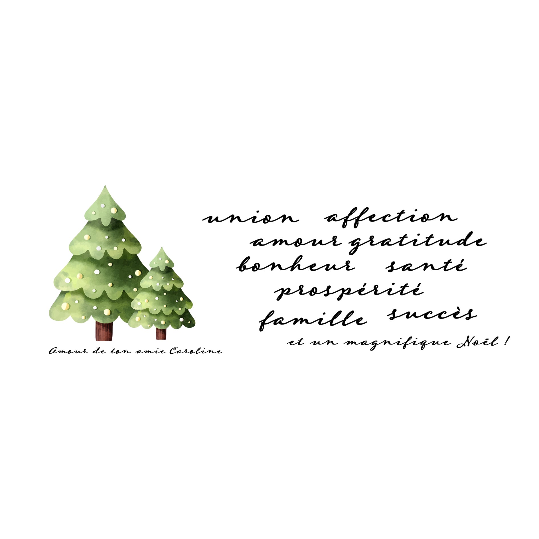 Mug de Noël – Forêt de Sapins et Mots de Vœux