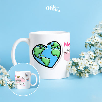 Mug Pour Maîtresse ou Nounou – “Merci de m’aider à grandir”