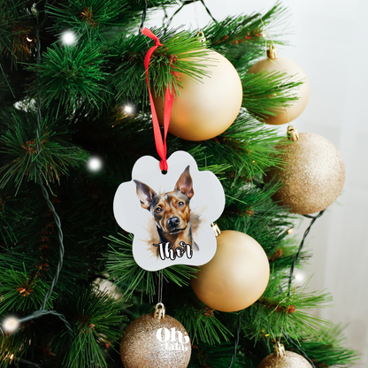 🎄 Décoration de sapin – Patte de chien personnalisée