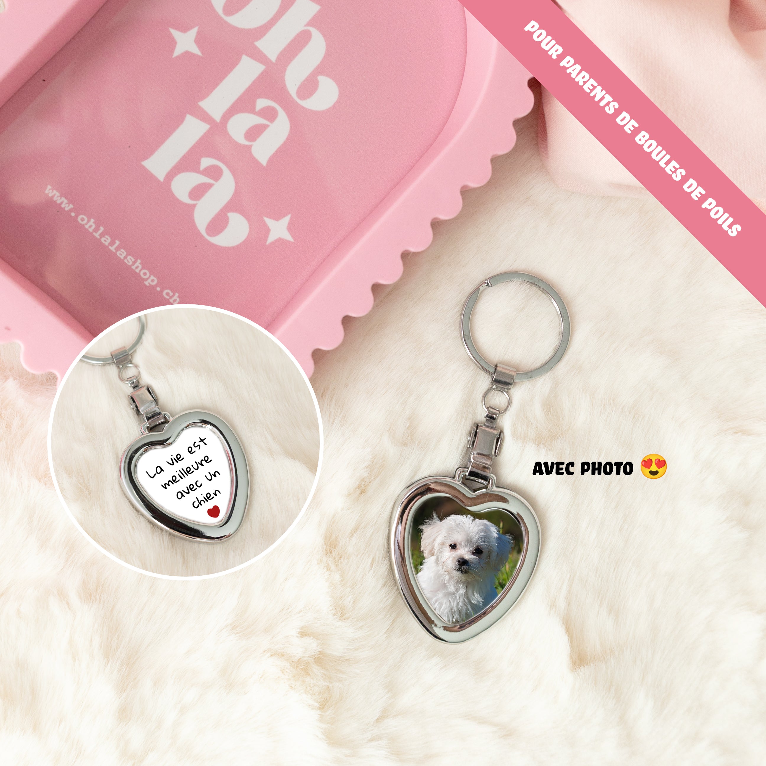 Porte-clés “La vie est meilleure avec un chien”