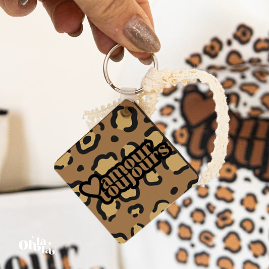 Porte-clés carré en MDF – Collection Sauvage