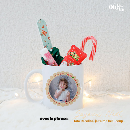 ☕ Mug personnalisé – Tata Caroline, je t’aime beaucoup ! + Joyeux Noël